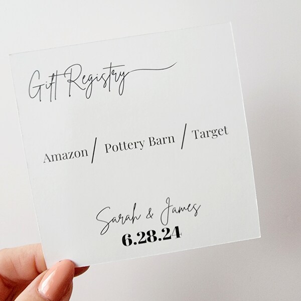 Bridal Shower Enclosure Card, Wedding Bridal Shower Insert, Invitation Insert, Registry Details Card, Registry Enclosure Card