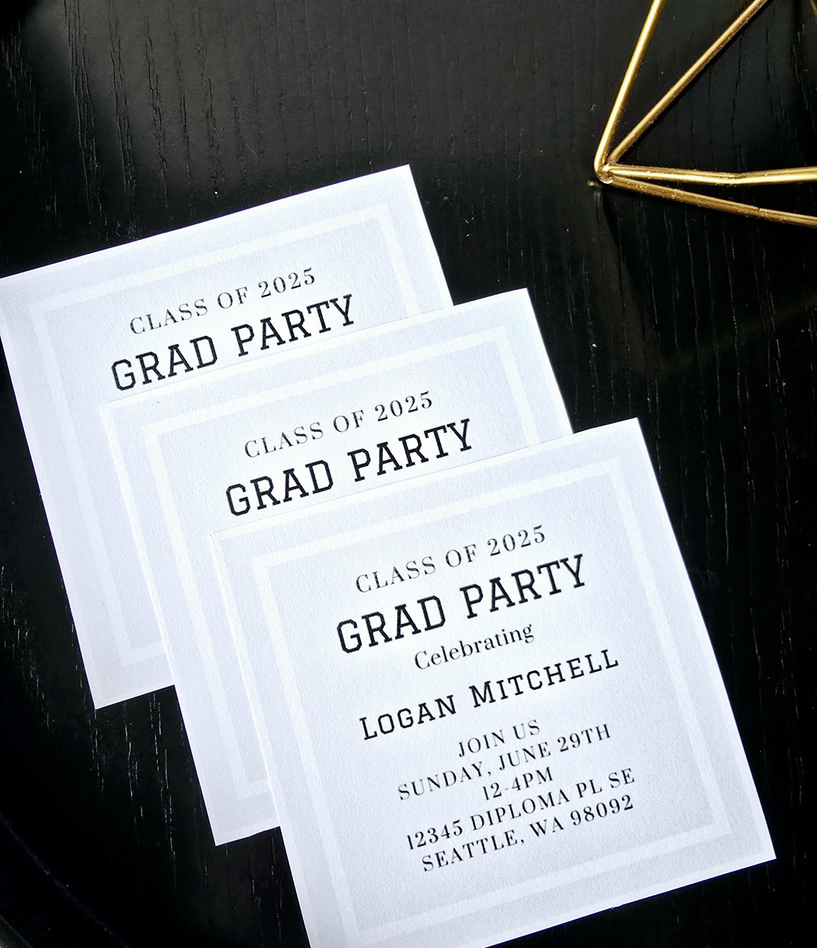 Printable Square Grad Party Inserts, Square Graduation Invitation ...