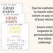 Printable Square Grad Party Inserts, Custom Graduation Details ...