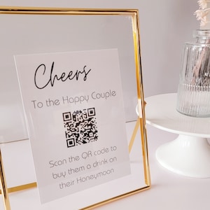 QR Code Wedding Sign, 5x7  digital download, Bridal Shower Decor, Wedding Sign Template, Venmo QR Code Sign, Wedding Bar Decor