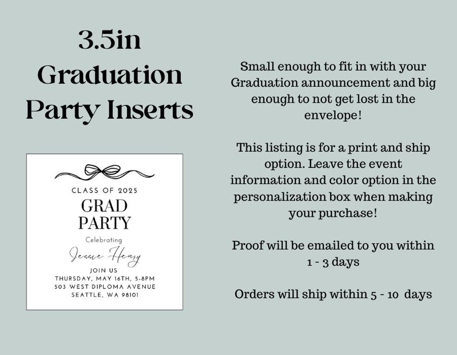 Classic Square Grad Party Inserts, Bow Graduation Theme, Graduation ...