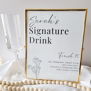Letrero de bebida exclusivo, menú de bar de despedida de soltera imprimible, letrero de bebida de boda, descarga digital, letreros de ducha de boda personalizados, menú de bebidas