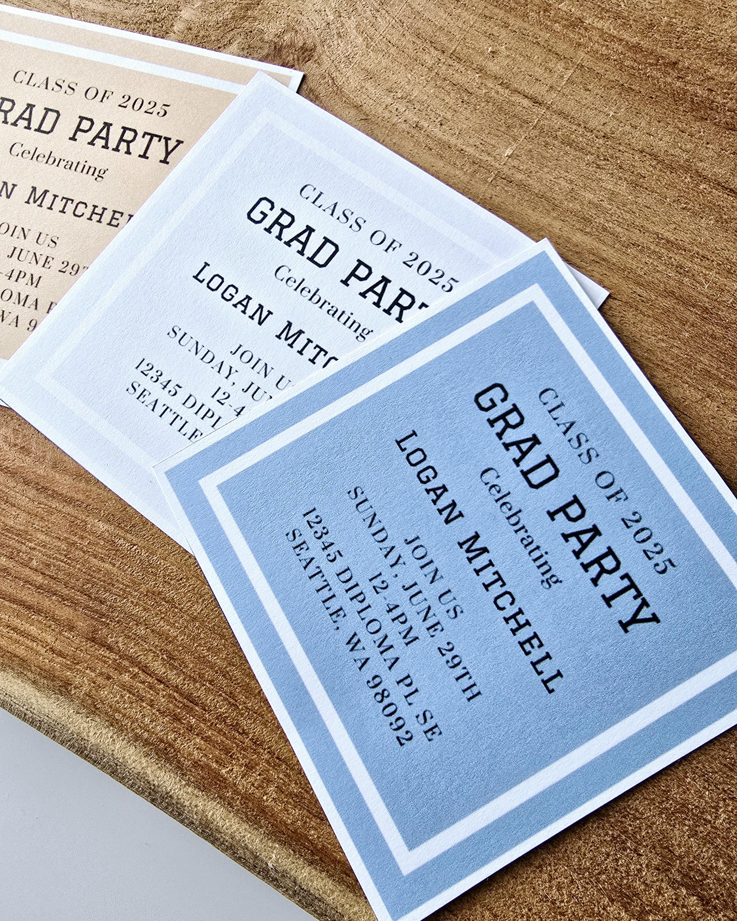 Printable Square Grad Party Inserts, Square Graduation Invitation ...