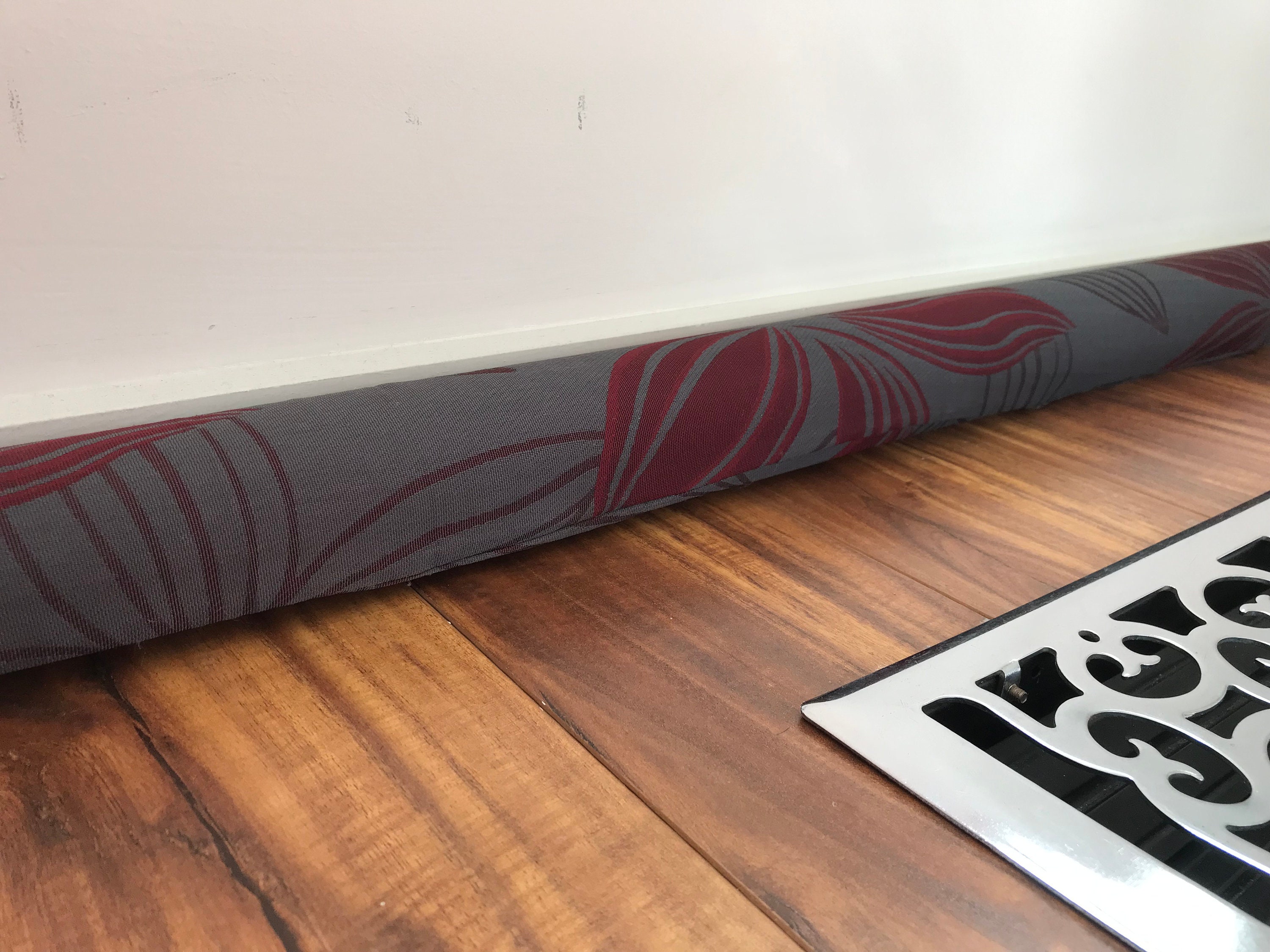 Door Snake Draft Stopper Heavy Duty Fabric Grey/red Unfilled Etsy Australia