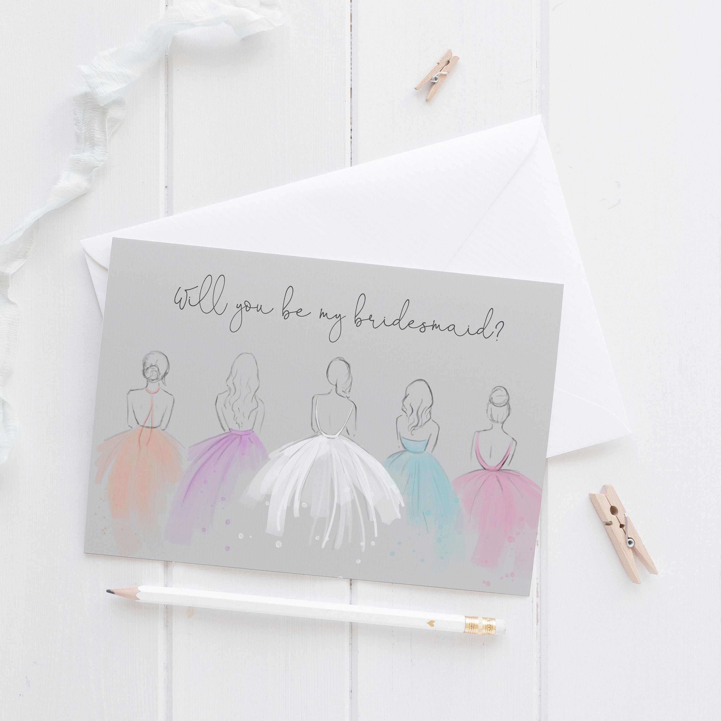 Brautjungfer Karte Brautjungfer Karte Hochzeitsfeier | Etsy