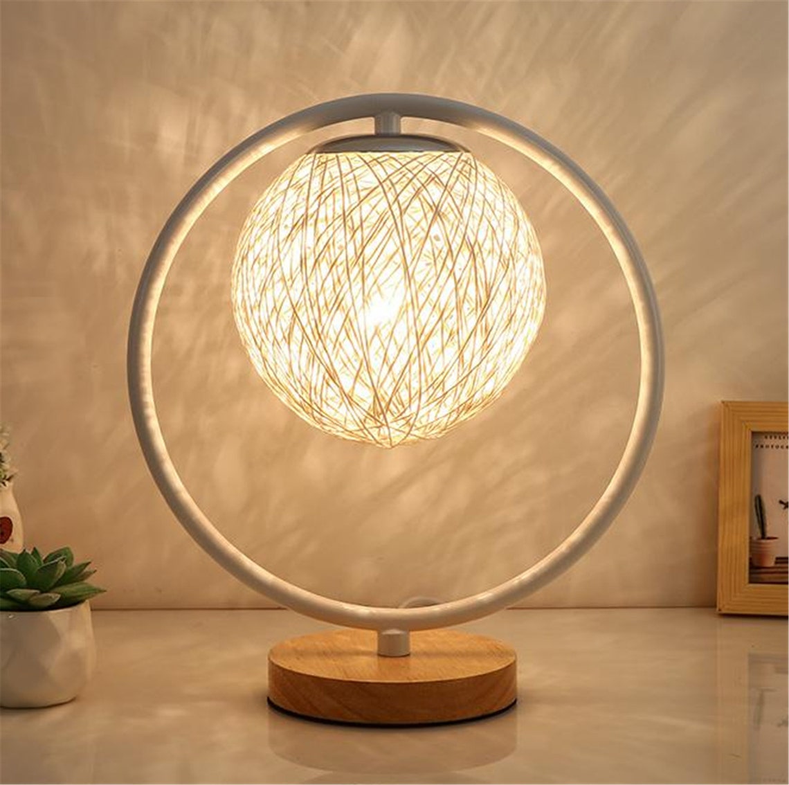 Wedding table lamp bedroom wedding room romantic round bedside Etsy