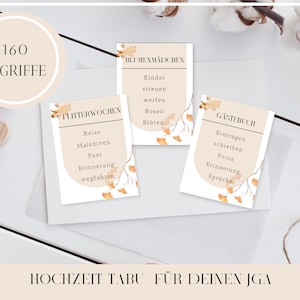 160 tarjetas TABU de despedida de soltera JGA PDF para descarga inmediata / El juego perfecto para cada despedida de soltera