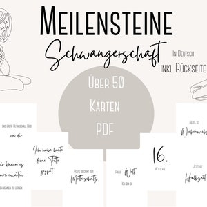Milestones Grossesse plus de 50 cartes à imprimer soi-même dans un design minimaliste en allemand