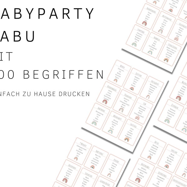 Tabu karten vorlage - Etsy.de