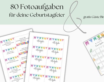 80 Fotoaufgaben für deinen Geburtstag / Geburtstagsfeier / Geburtstagsspiel / Unterhaltung Party