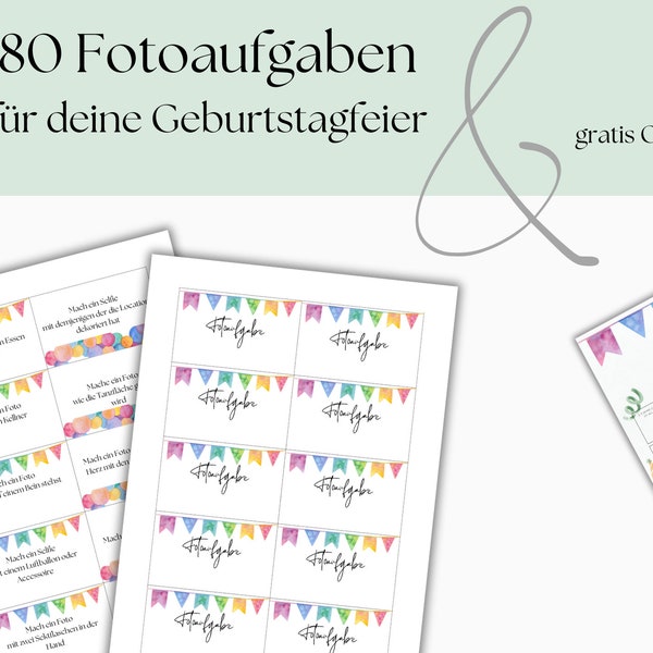 80 photo tasks for your birthday / birthday party / birthday game / entertainment party