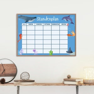 Lesson plan and homework template download in marine and underwater theme for school