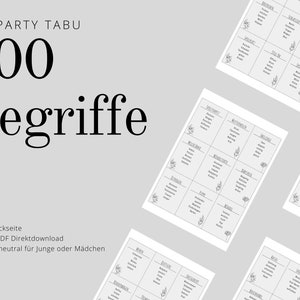 Tabu Babyparty / Begriffe erraten / Wörtern rund um Geburt, Schwangerschaft und Elterndasein in deutsch als Sofort Download / Baby Tabu