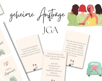 JGA game for on the go / secret funny orders for JGA participants / JGA game for the bride to download and print out