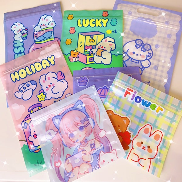 cute kawaii storage bags/packing bags/gift wrapping bags/assorted sizes bags/cute kawaii business bags/ziplock bags