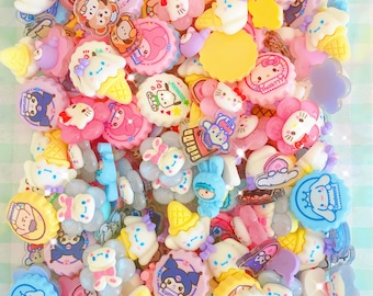 cute kawaii resin flat back mix for diy phone case/jewelry making/slime mixing/hair clip making and so much more