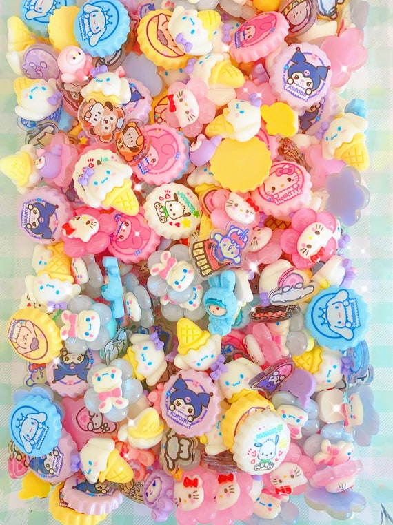 cute kawaii resin flat back mix for diy phone case/jewelry making/slime mixing/hair clip making and so much more