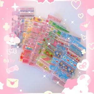 Kawaii cute washi tape sample boards-travel journaling card making washi tape samples