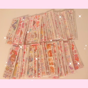 Cute girly kawaii tape sample strips 8-28cm length each-read descriptions please