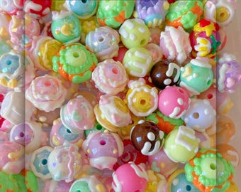 Hand painted beads-kawaii beads-or beads-diy beads