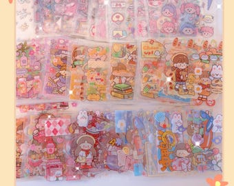 10 Sheets Cute Kawaii Mini Sticker Sheets(3”x3”)cute