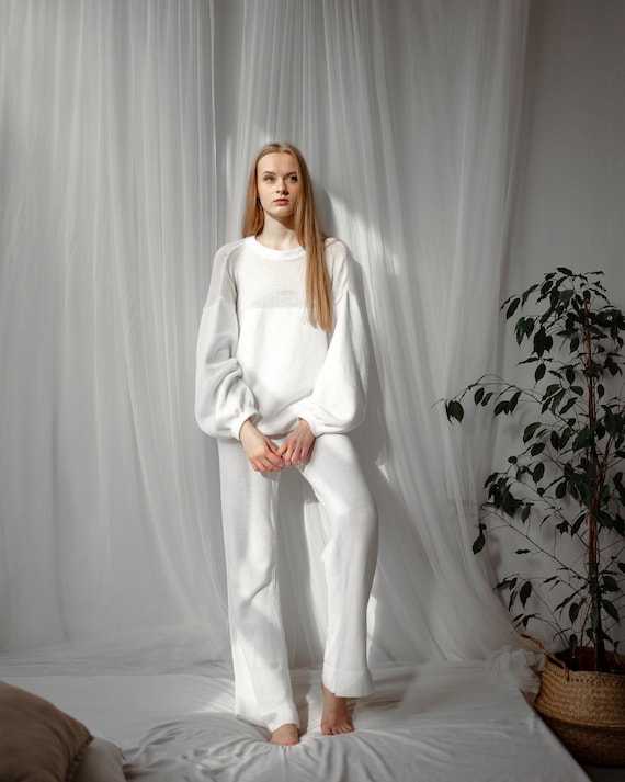 KOSELIG Cashmere Blend Hand Knitted Outfit Women s Silk and