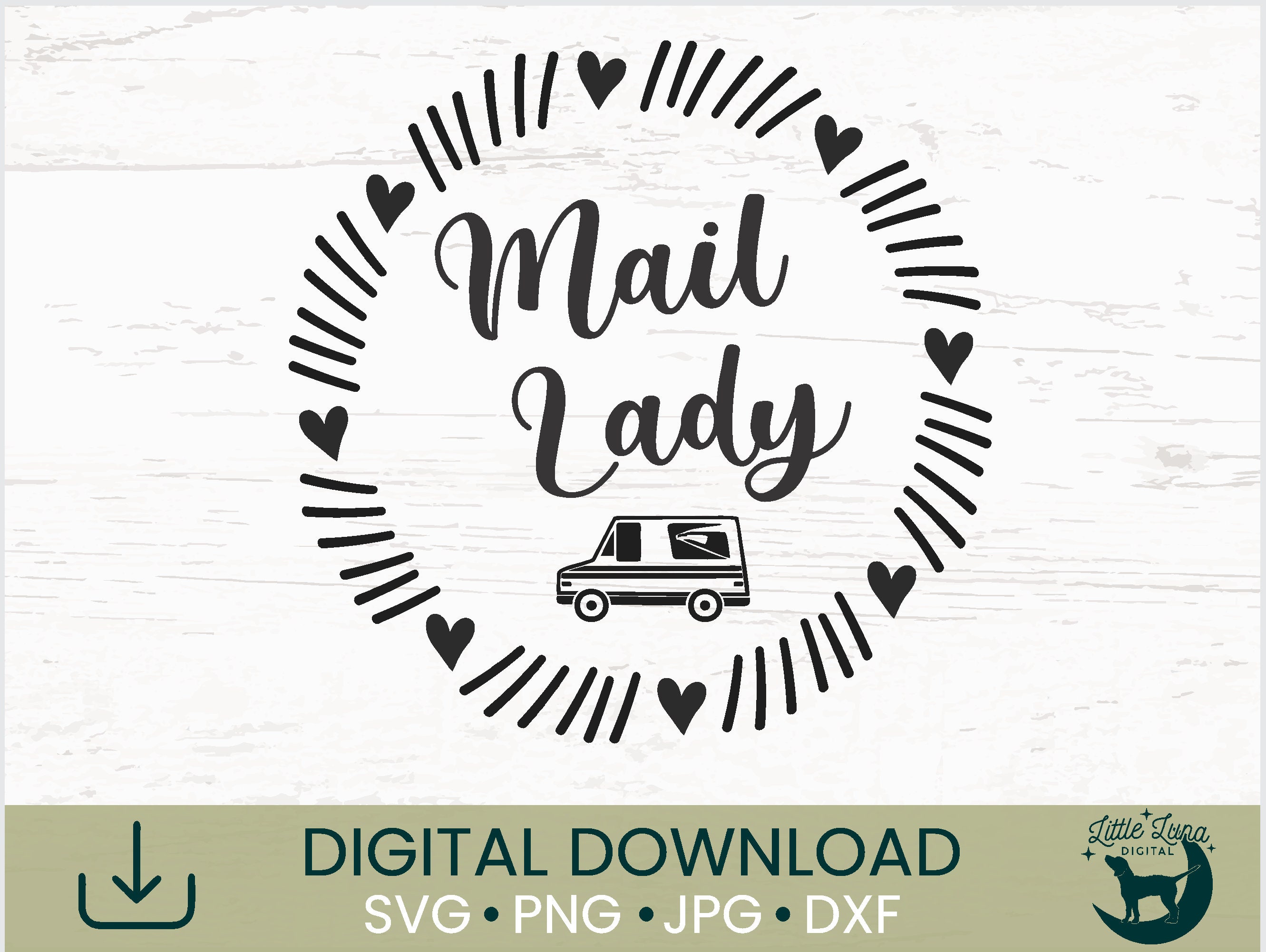 Mail Lady SVG PNG JPG Cut File for Shirts and Crafts Mail Carrier Gift