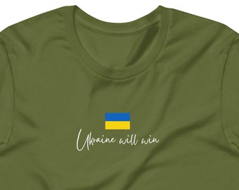 100% Of Profits To Ukraine – "Ukraine will win" Unisex T-Shirt – Proceeds Aid Ukrainians, Details In Description