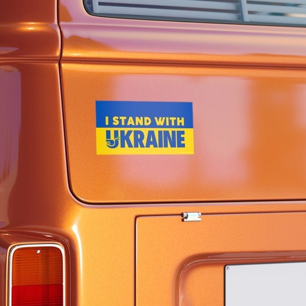 100% Profits To Ukraine Bumper Sticker "I Stand With Ukraine" - Proceeds Aid Ukrainians, Details In Description