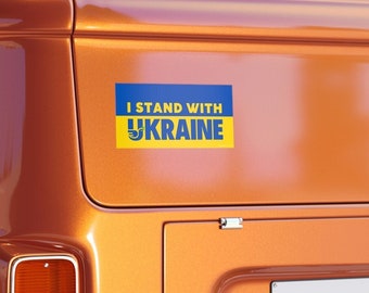 100% Profits To Ukraine Bumper Sticker "I Stand With Ukraine" - Proceeds Aid Ukrainians, Details In Description