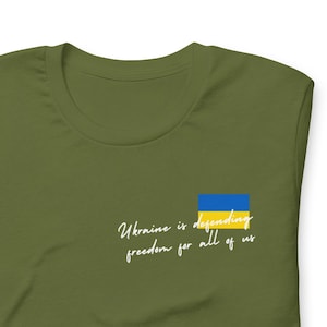 100% Profits To Ukraine – &quot;Ukraine Is Defending Freedom For All Of Us&quot; Unisex T-Shirt – Proceeds Aid Ukrainians, Details In Description