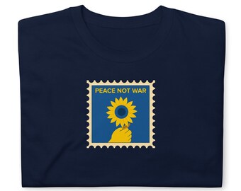 100% Of Profits Go To Ukraine – “Peace Not War” Stamp, Unisex T-Shirt – Proceeds Aid Ukrainians, Details In Description