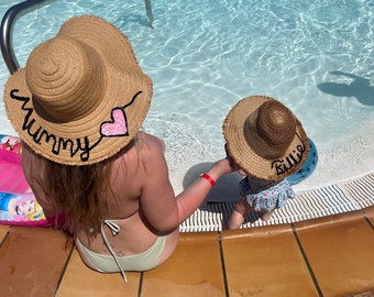 Chapeaux de soleil pour disquettes assortis Mummy Daughter Summer Essentials