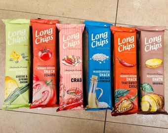 Kartoffelchips, europäische Snacks, Snackboxen, exotischer Snack, einzigartiges Geschenk, lange Chips, Chips-Snack, europäischer Multipler Geschmack