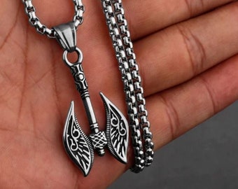 Pendentif Viking Double Axe Necklace / Acier inoxydable