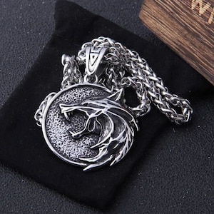 Wolf Pendant Stainless Steel Necklaces, Wizard, Chain Pendants, Fashion Jewelry Gift