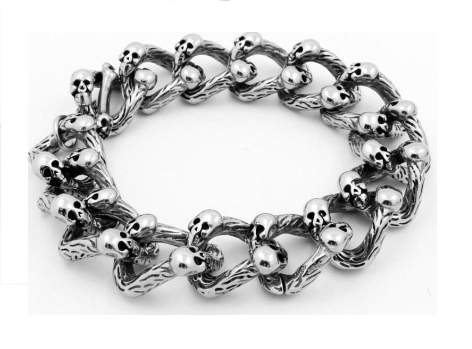 Skulls Bracelet, Men's Stainless Steel Etsy