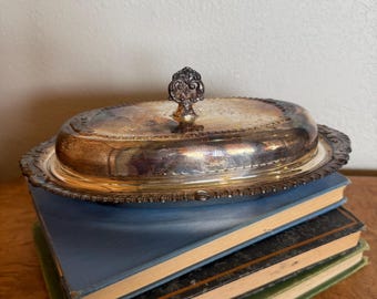 Sheridan Silver Plated Butter Dish with Glass Insert