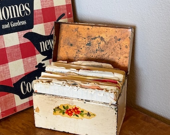Vintage Blumen Rezept Blechdose