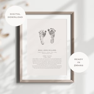 Baby Geburt Poster | Geburtsdruck | Neugeborene Baby Geburt Details | Moderne benutzerdefinierte Baby Line Art