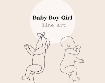 Baby Line Drawing - boy girl cutting file | Newborn Line Drawing |  Scale 1:1 Digital File | SVG, PNG, Ai