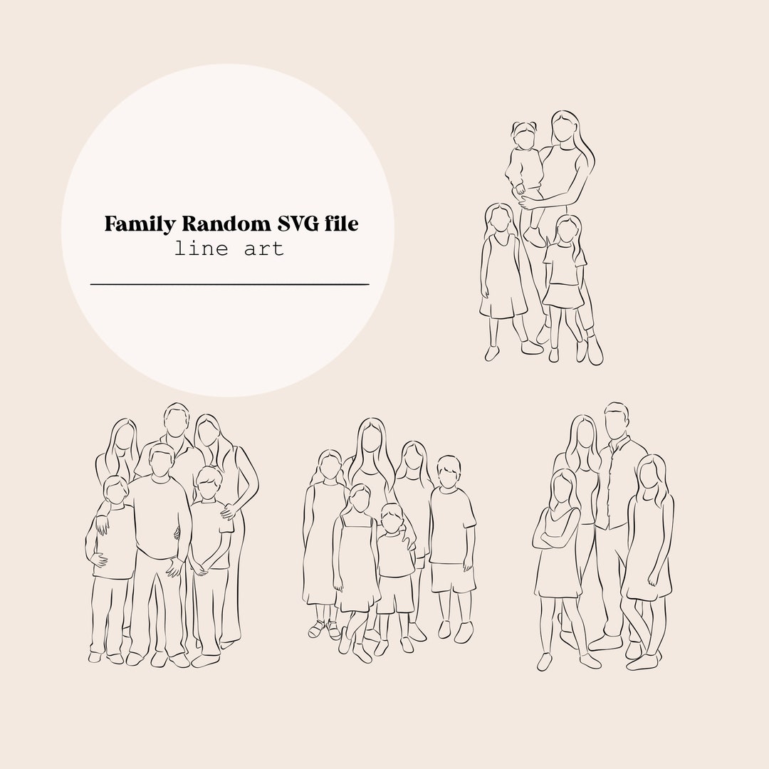 Family Random Line Art | Daughter, Son, Boy Girl, Mom, Siblings, Mother ...
