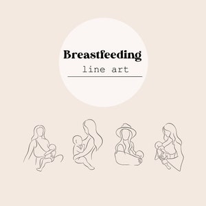 Breastfeeding Nursing Mother Line Art SVG file | Feeding Mom | Breast Milk | Nursing mother | Digital Download | Breastfeeding mum