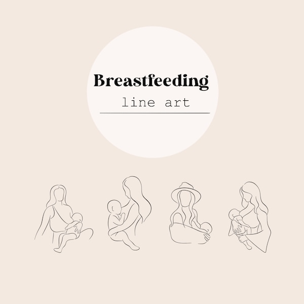 Breastfeeding Nursing Mother Line Art SVG file | Feeding Mom | Breast Milk | Nursing mother | Digital Download | Breastfeeding mum