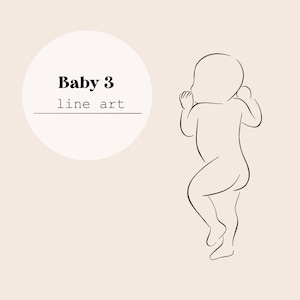 Baby Line Drawing 3 | Newborn Line Drawing Digital File | Scale 1:1 Laser Cutting File | SVG File
