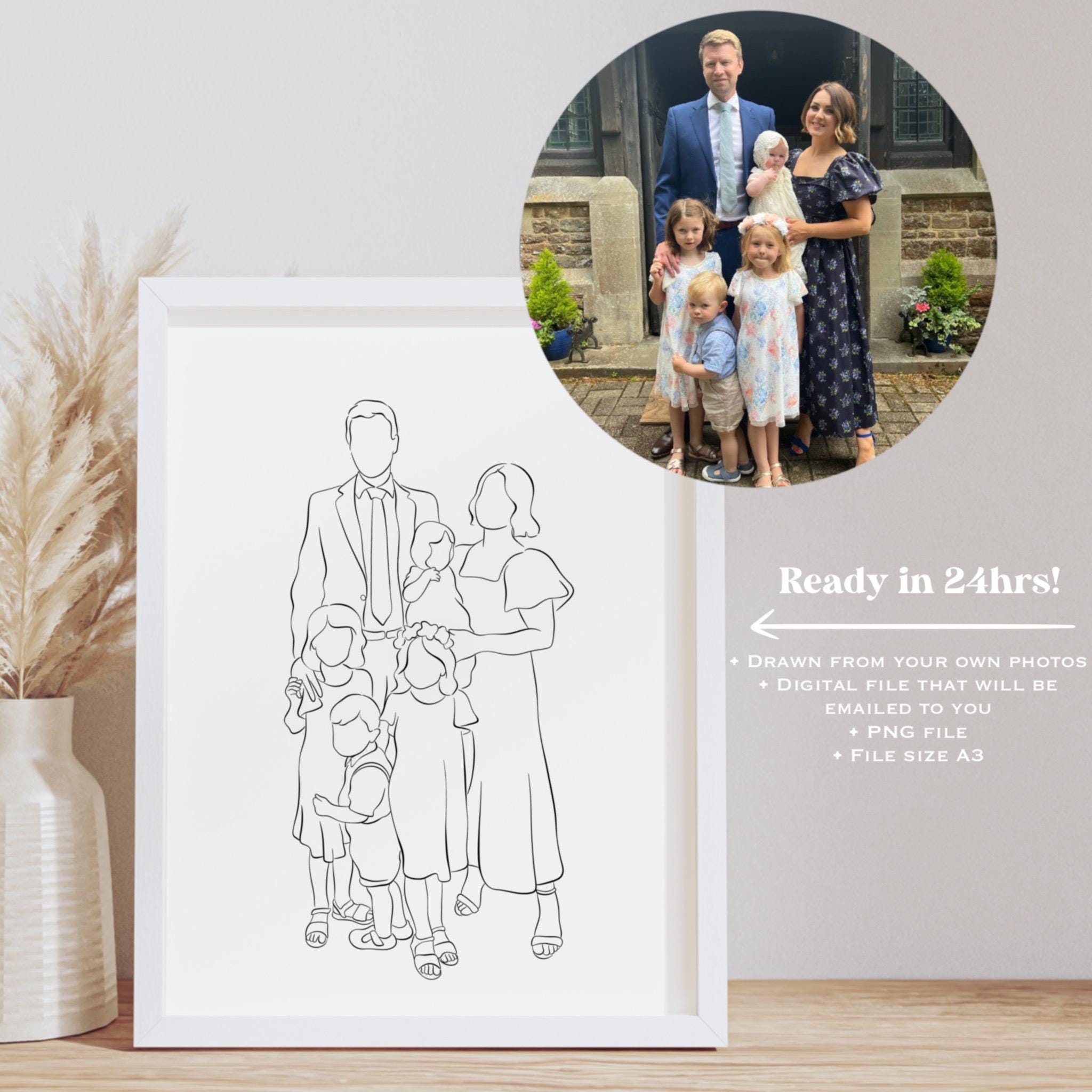 Line Drawing Custom Faceless |Personalised Line art | Line Illustration | Custom Portrait | Line Drawing Portrait | Digital File | Tattoo