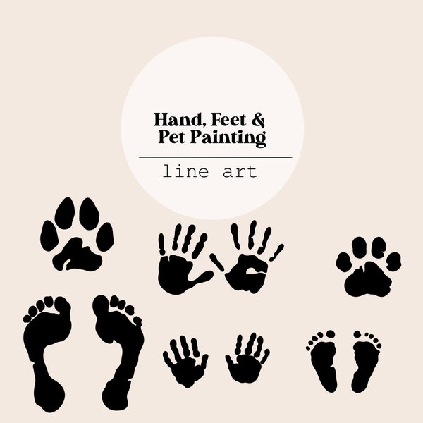 Hand, Füße & Haustier Malerei Kunst | SVG, PNG, Ai