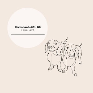 Dackel Welpe Hund Line Art | Hundewelpen Zeichnung | Wurst Hund Linie Digitale Datei | Laserschneiden Sofort Download | SVG-Datei