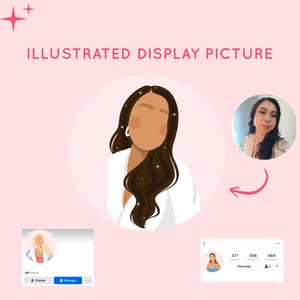 Display picture illustration faceless drawing| Instagram picture illustration | business portrait illustration | custom drawing | cartoon