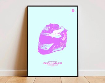 Isack Hadjar | Racing Bulls | Formula One Wall Art | Formula 1 | 2025 Helmet Formula 1 | Formula 1 Art | Racing Wall Art | Digital